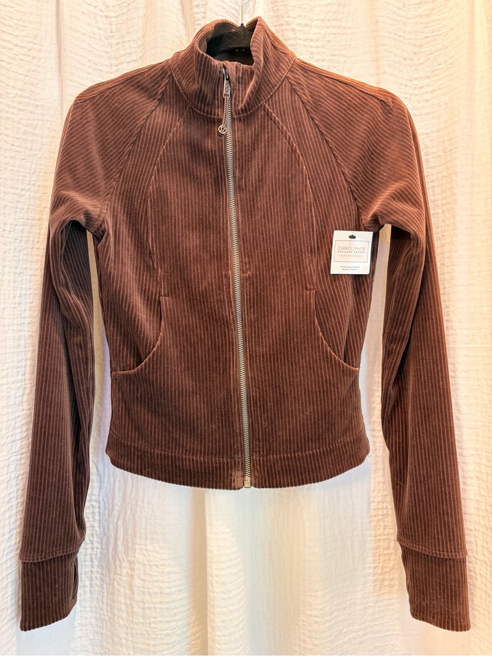 ✨Lululemon Scuba Track Jacket *Velvet Cord Espresso Brown - Size 2